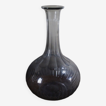 Carafe en verre Col ventre rond cannelures