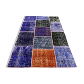 Tapis patchwork turc vintage vintage 150x100 cm laine moyenne