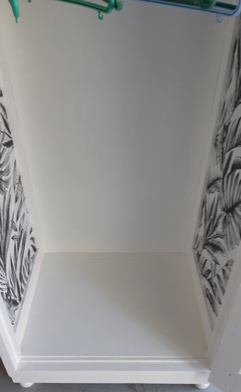 Vintage wardrobe in white wood