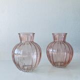 Paire de vases en verre