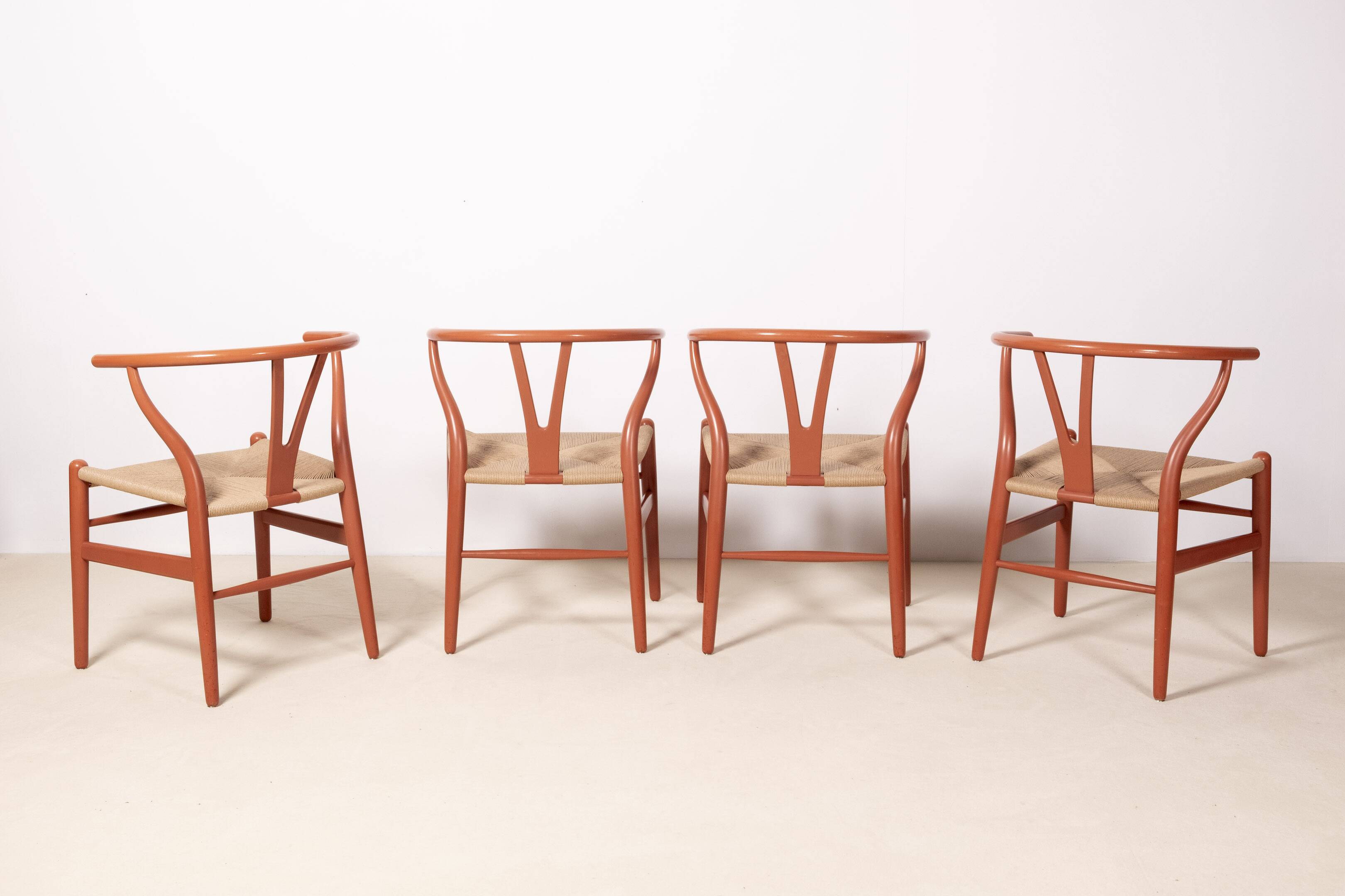 4x Hans J. Wegner Early CH24 Chaise Wishbone, années 1960