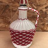 Ancienne bouteille en scoubidou tressé