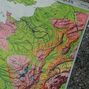 Old MDI map France geology and relief J.Bertin.
