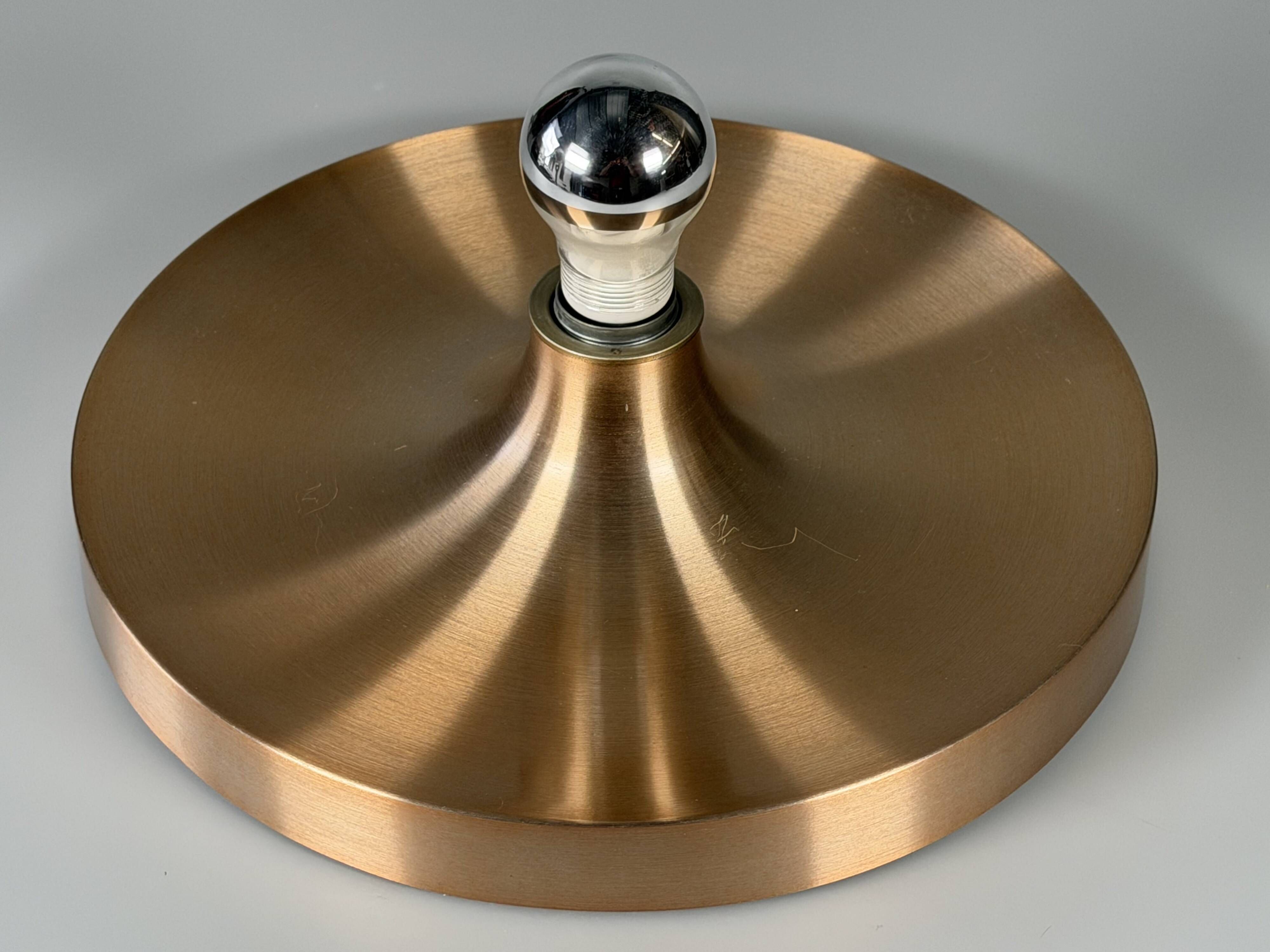 1960s 1970s Disc Wall Lamp by Teka Germany Space Age Design Aluminum Metal