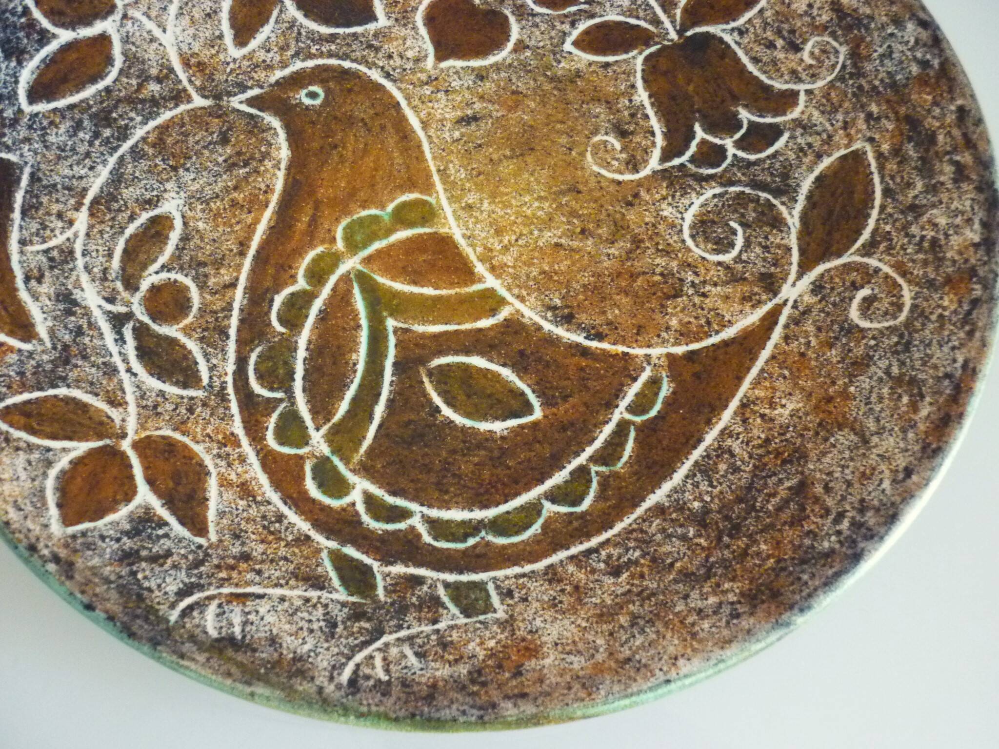 Enamelled ceramic plate, signed Bernard Buffat design from the 60s/70s