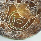 Enamelled ceramic plate, signed Bernard Buffat design from the 60s/70s