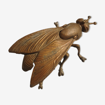 Vintage ashtray, brass fly