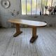 Brutalist pine oval table