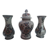 hand made Delft polychrome vase set