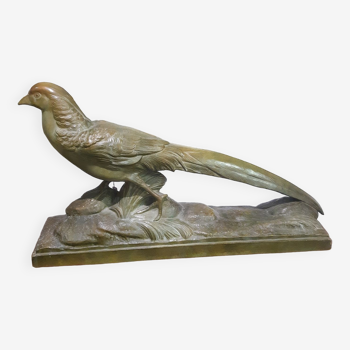 Statue of a pheasant signed R.Pollin.