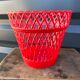 Vintage red plastic pot cover 50s/60s