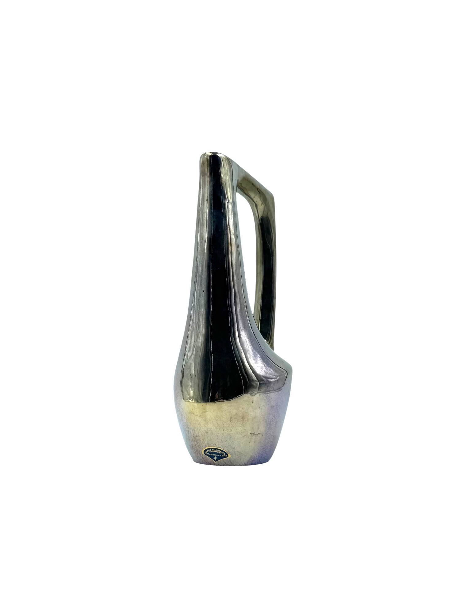 A. Cytère, modern iridescent gres vase, Rambervillers France 1950s