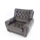 Czech Brown Leather Armchair from Vyber, 1970s