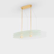 Ceiling light by Roberto Volonterio and Cesare Benedetti, brass and glass, 1980.