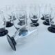 12 medium glass cups from the Art Deco period, by Daum Nancy.