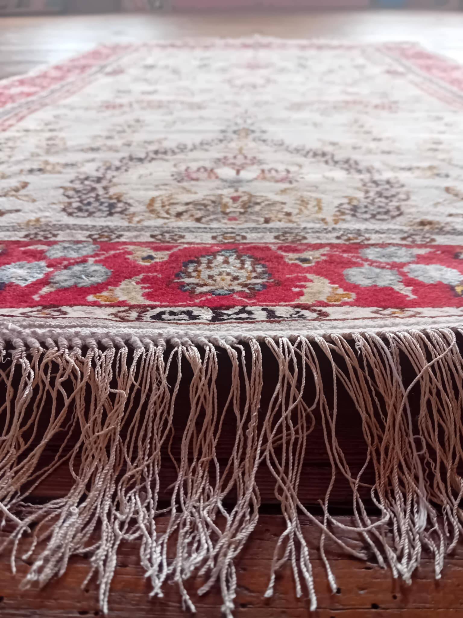 Handmade silk cashmere rug 125x76cm