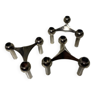 Set of 3 Nagel candle holders