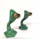 Art deco wall lamps in green ceramic