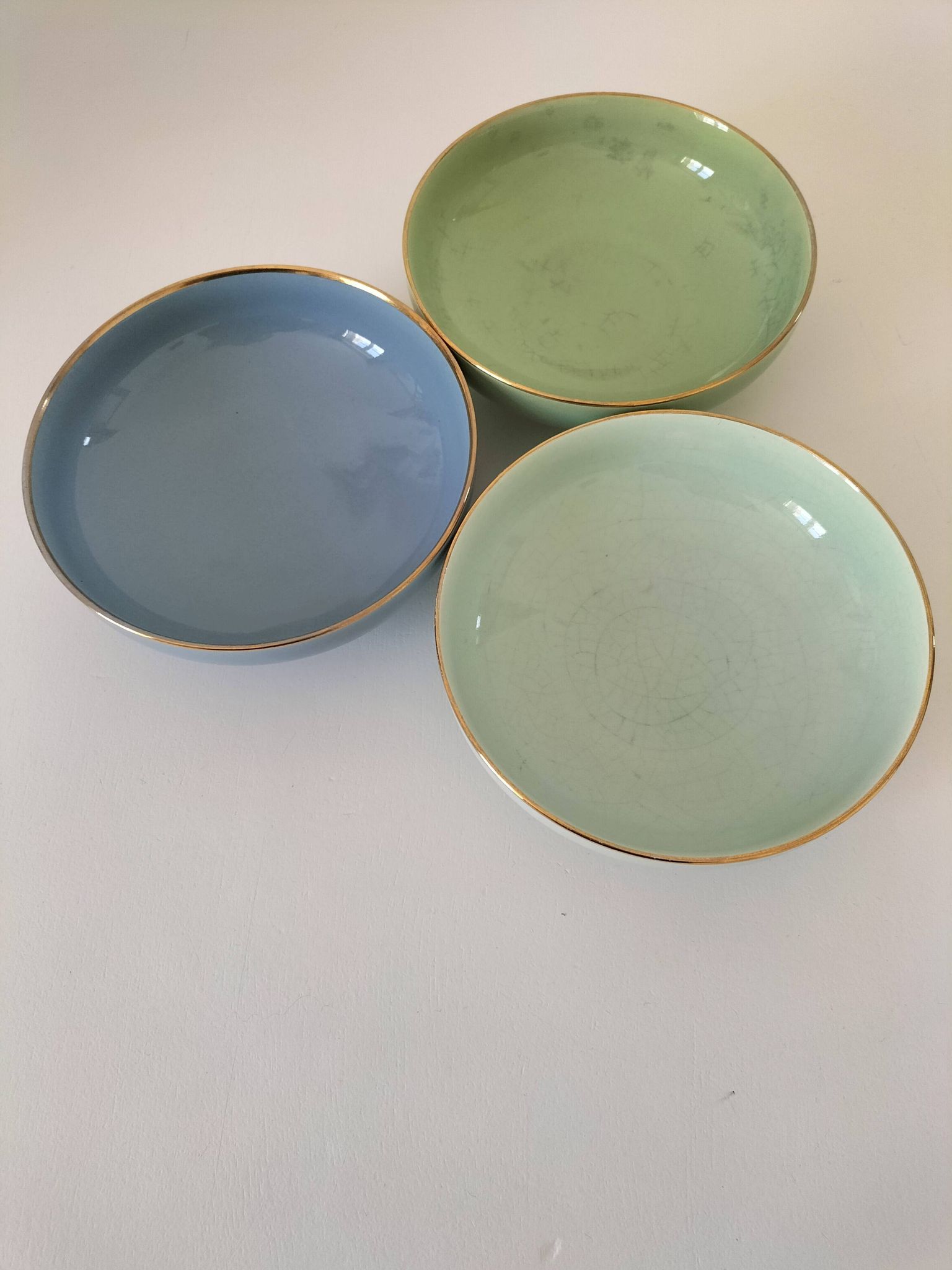 Trois coupelles vintage pastel