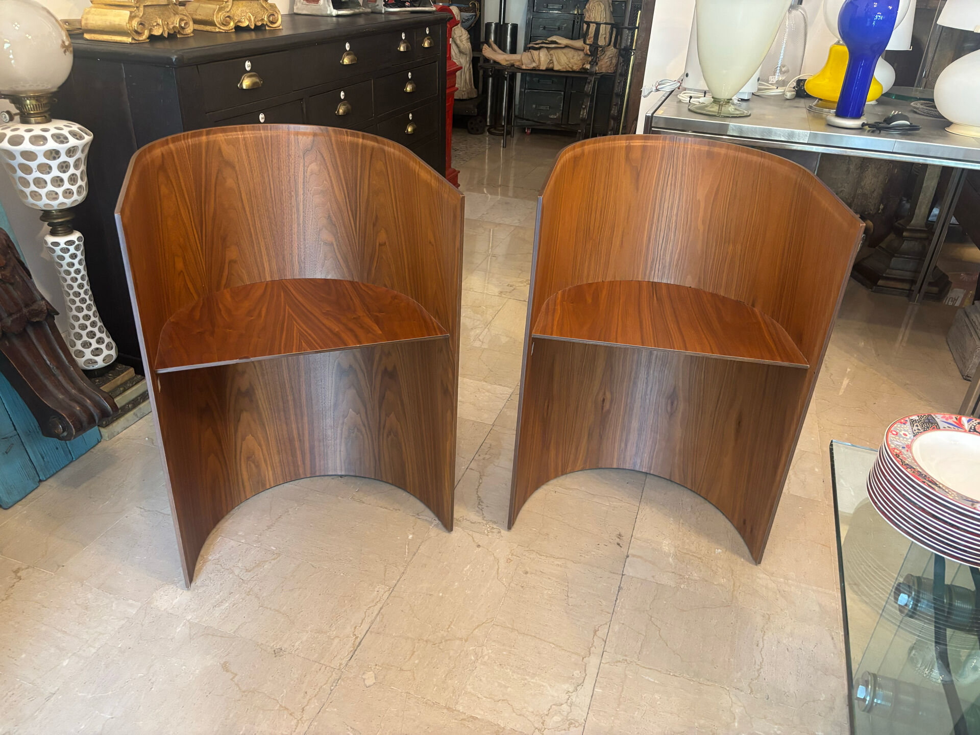 Pair of KANU 296 armchairs – Konstantin Grcic for Cassina – Walnut