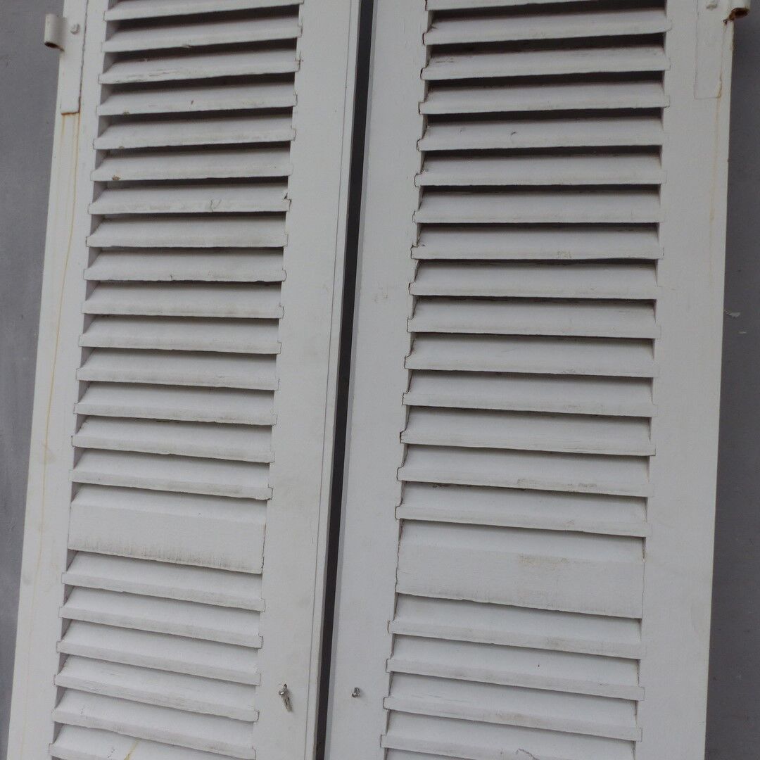 Old wooden shutters louvers 2 leafs