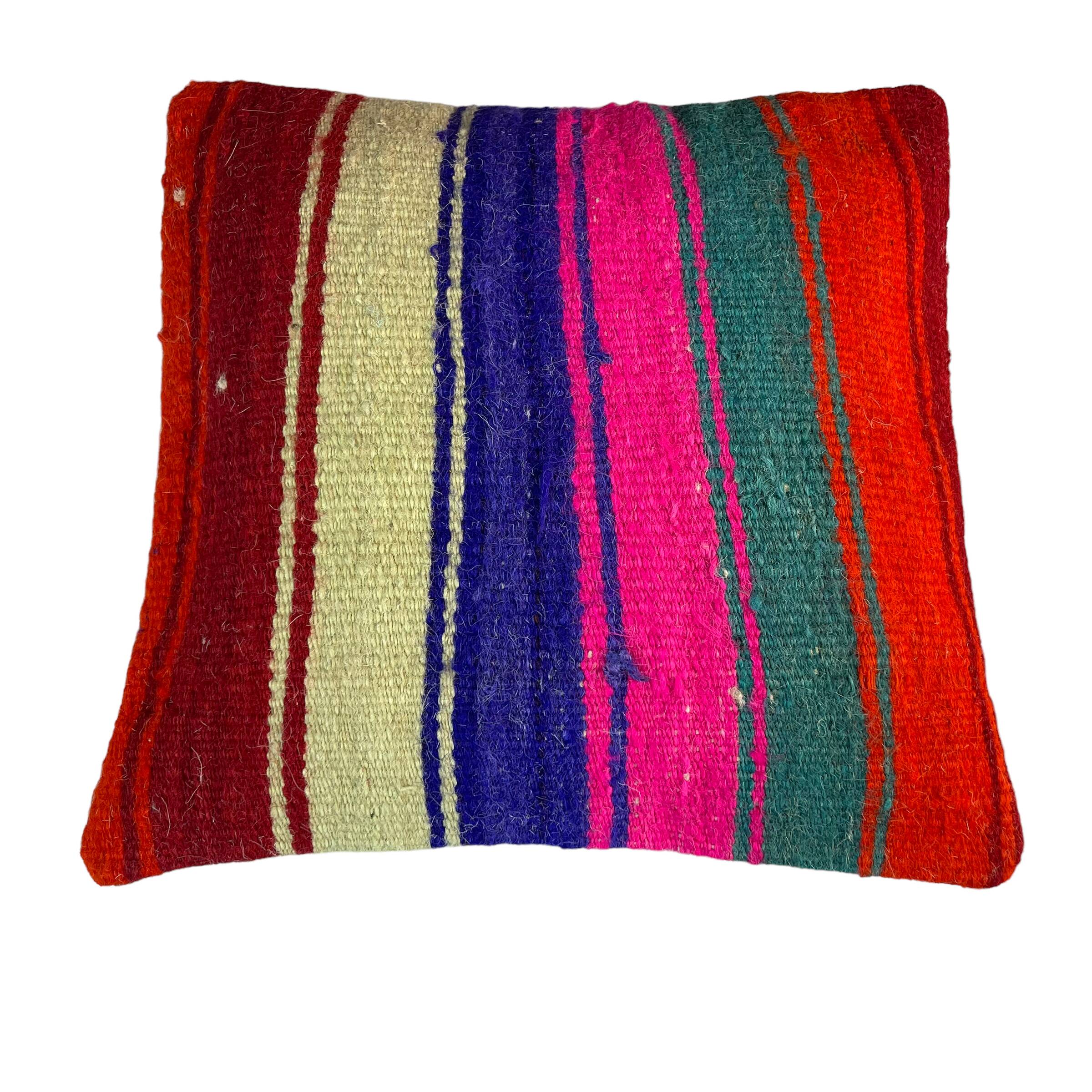 Vintage turkish kilim cushion cover , 40 x 40 cm