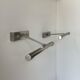 Pair of vintage chrome adjustable wall lights, France, 1980