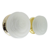 Pair of wall or ceiling lights with white-edged globe. 80 years