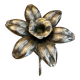 Bougeoir fleur en laiton