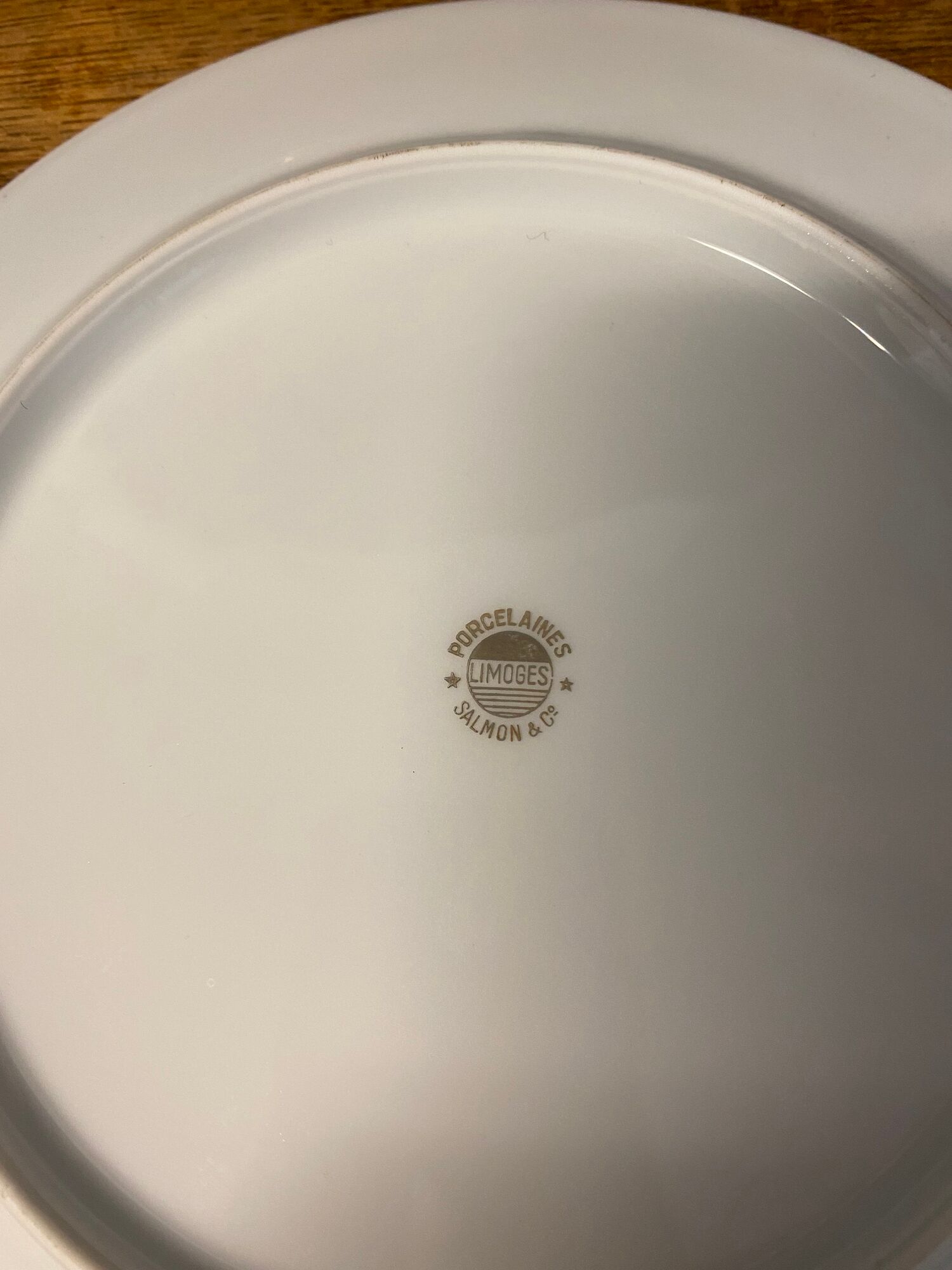 6 assiettes plates porcelaine de Limoges Salmon & Co