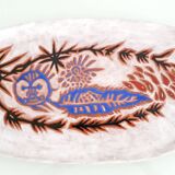 Large oval enamelled terracotta dish by Jean Lurçat from the 1950s