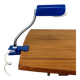 Lampe pince orientable bleue, flexible chrome, années 800, vintage