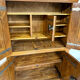 Antique 19th century Biedermeier art deco chest of drawers in walnut with wrought iron locks