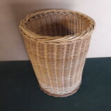 Wicker waste paper basket