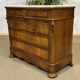 Napoleon III commode in walnut, fir and white marble from the 19th century.