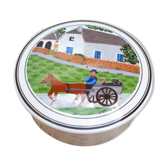 Villeroy & Boch porcelain box with naïve décor by Laplau