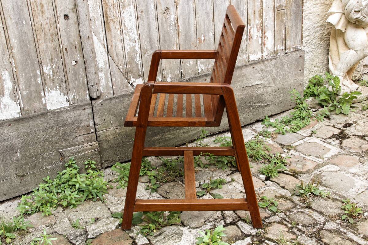 Wooden school desk and chair, 1950s