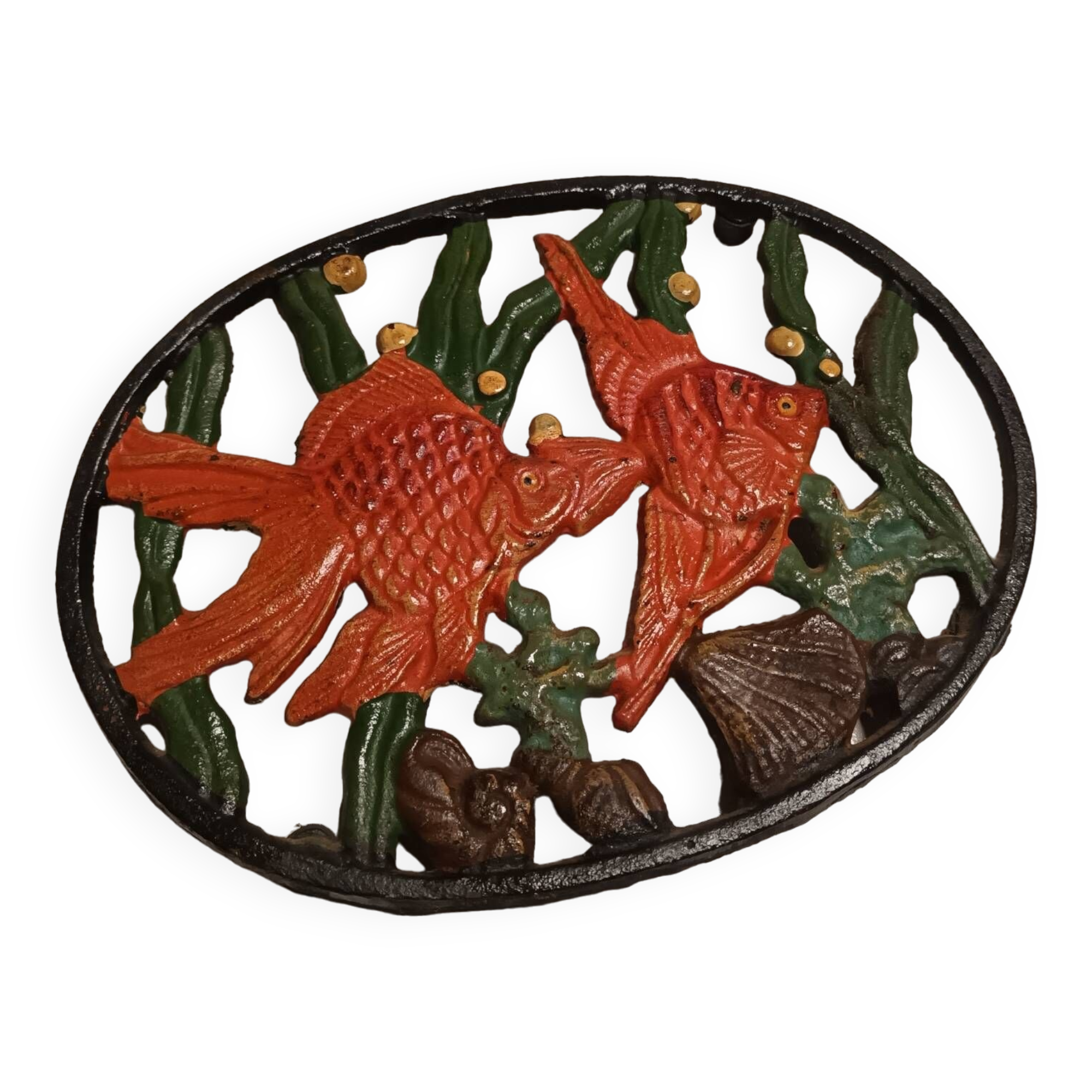 Dessous de plat en fonte poissons