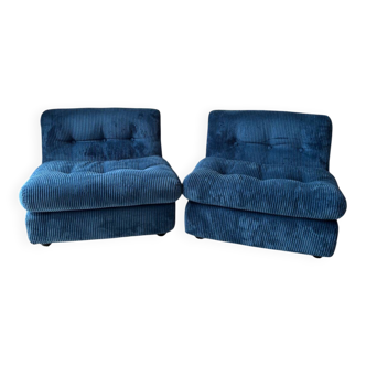 Pair of armchairs / lounge chairs Amanta by Mario Bellini