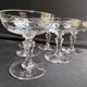6 verres à champagne ou à cerises - Art nouveau