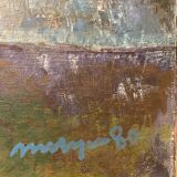 Old painting, urban landscape, signed and dated 80