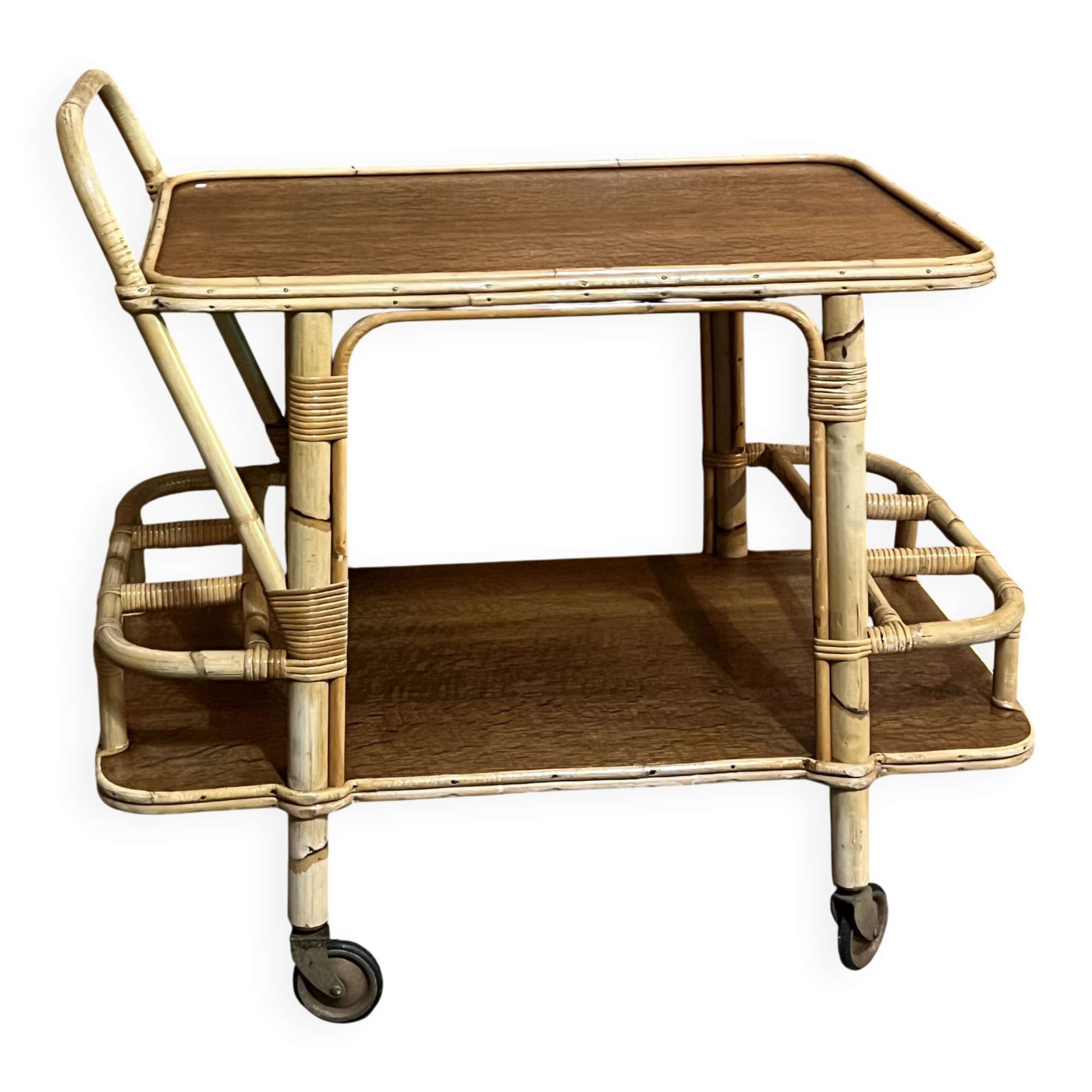 Bamboo serving trolley