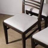 Set of 4 modernist chairs in oak and bouclé fabric, 1940