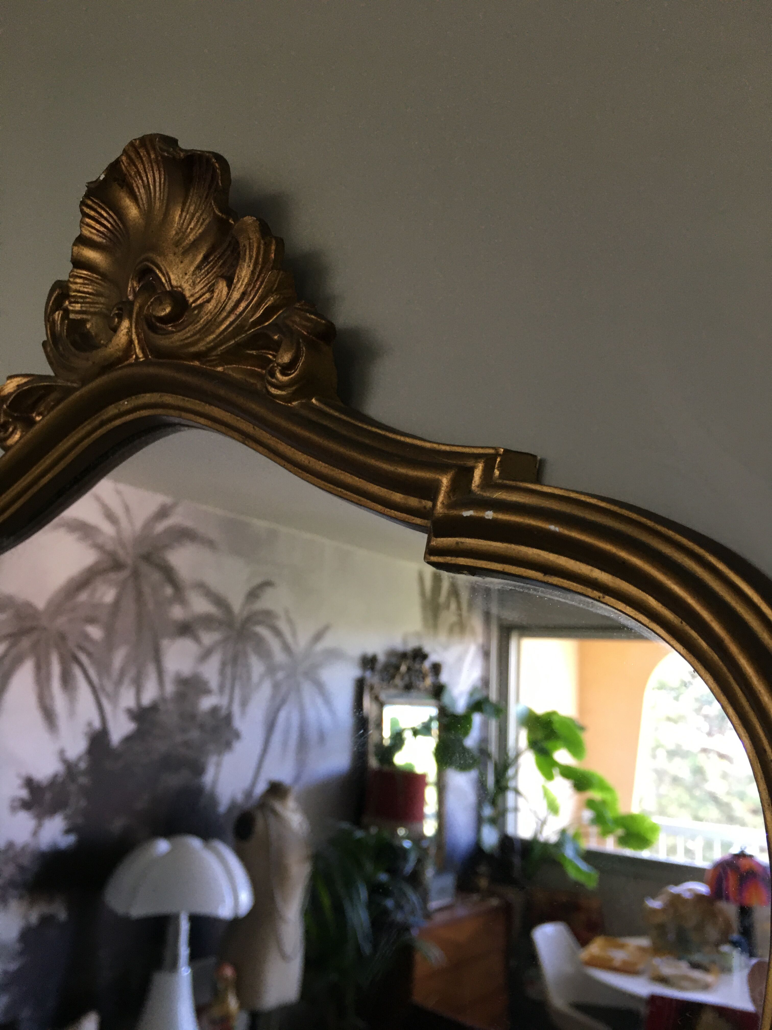 Golden baroque mirror