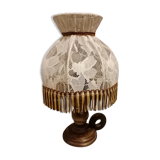 Bedside lamp lace and wood