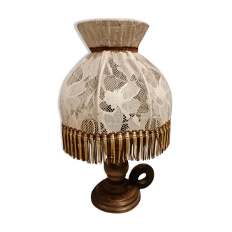 Bedside lamp lace and wood