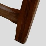 Farm table set and its 2 benches solid golden light wood