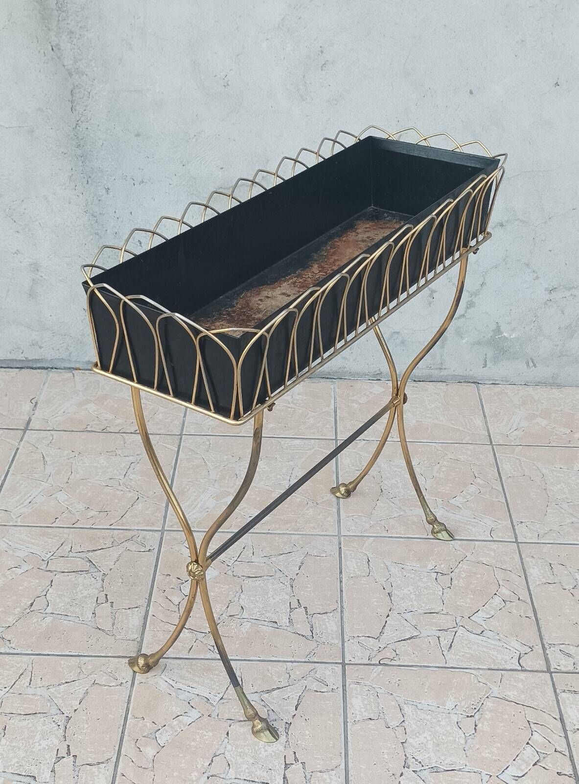 Jardinière en laiton France 1960