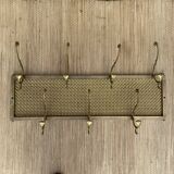 Gold metal wire mesh wall coat rack