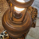 2 lamps of colonial type bamboo and wicker
